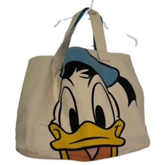 Disney Donald Duck Canvas Tote Bag Fabric Lined - Picture 2 of 8